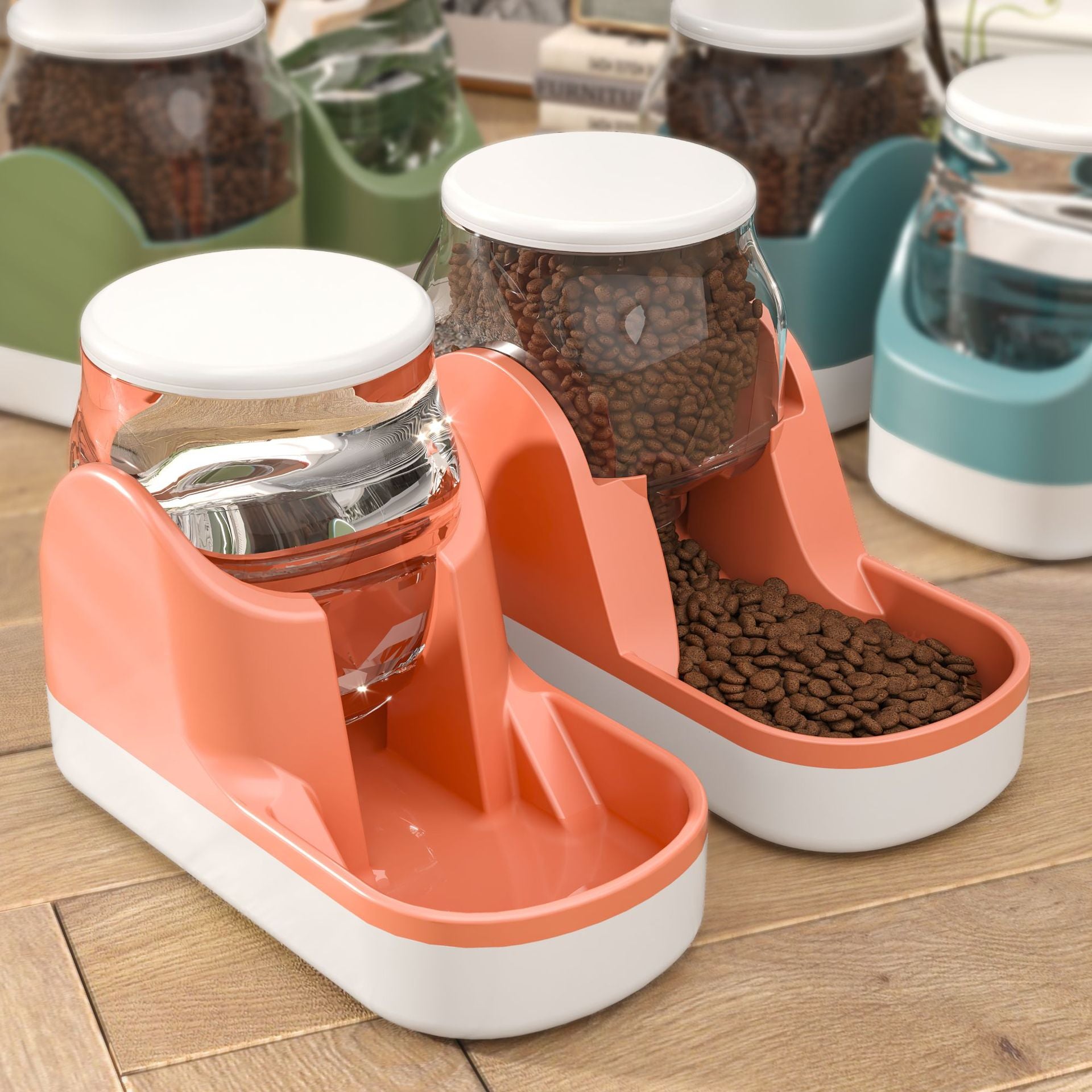 Cat Water Fountain Automatic Pet Feeder Auto Food Dispenser For Dog Drinkin Feeding Bowl Dry Food Supplies Large Capacity