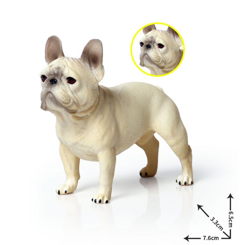 Solid Simulation Wild Animal Dog Model French Bulldog Pet Dog Children's Hand-made Toys
