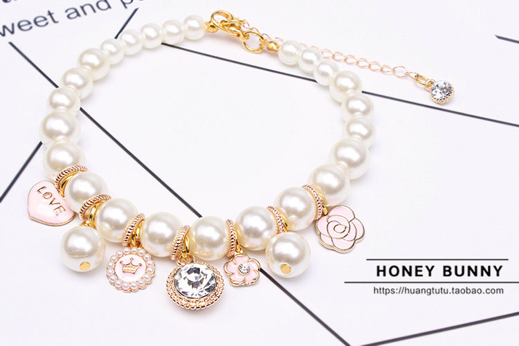 Pet Accessories Dog Chain Teddy Lace Bow Cat Bell