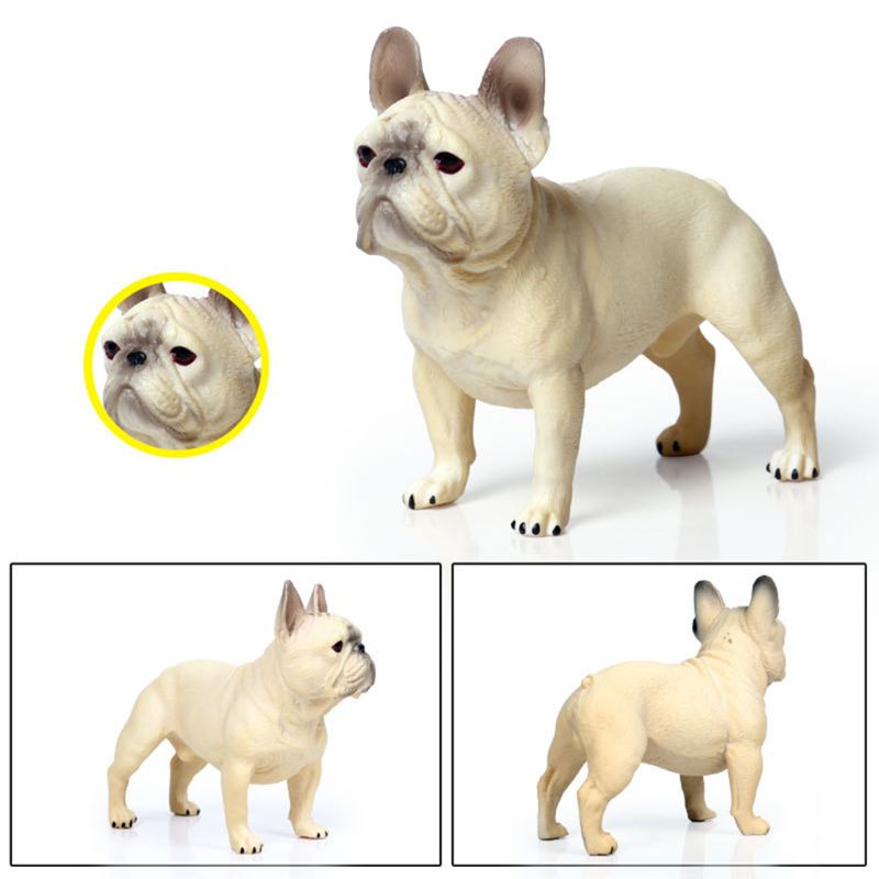 Solid Simulation Wild Animal Dog Model French Bulldog Pet Dog Children's Hand-made Toys